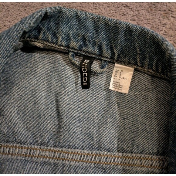 H&M Denim Blue Denim Jean Jacket Women's Medium / 8 - Picture 3 of 6